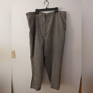 Talbots white & black houndstooth wool- silk blend trouser pants PLUS size 20